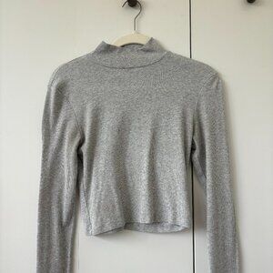 American Eagle ribbed mock neck top, size M